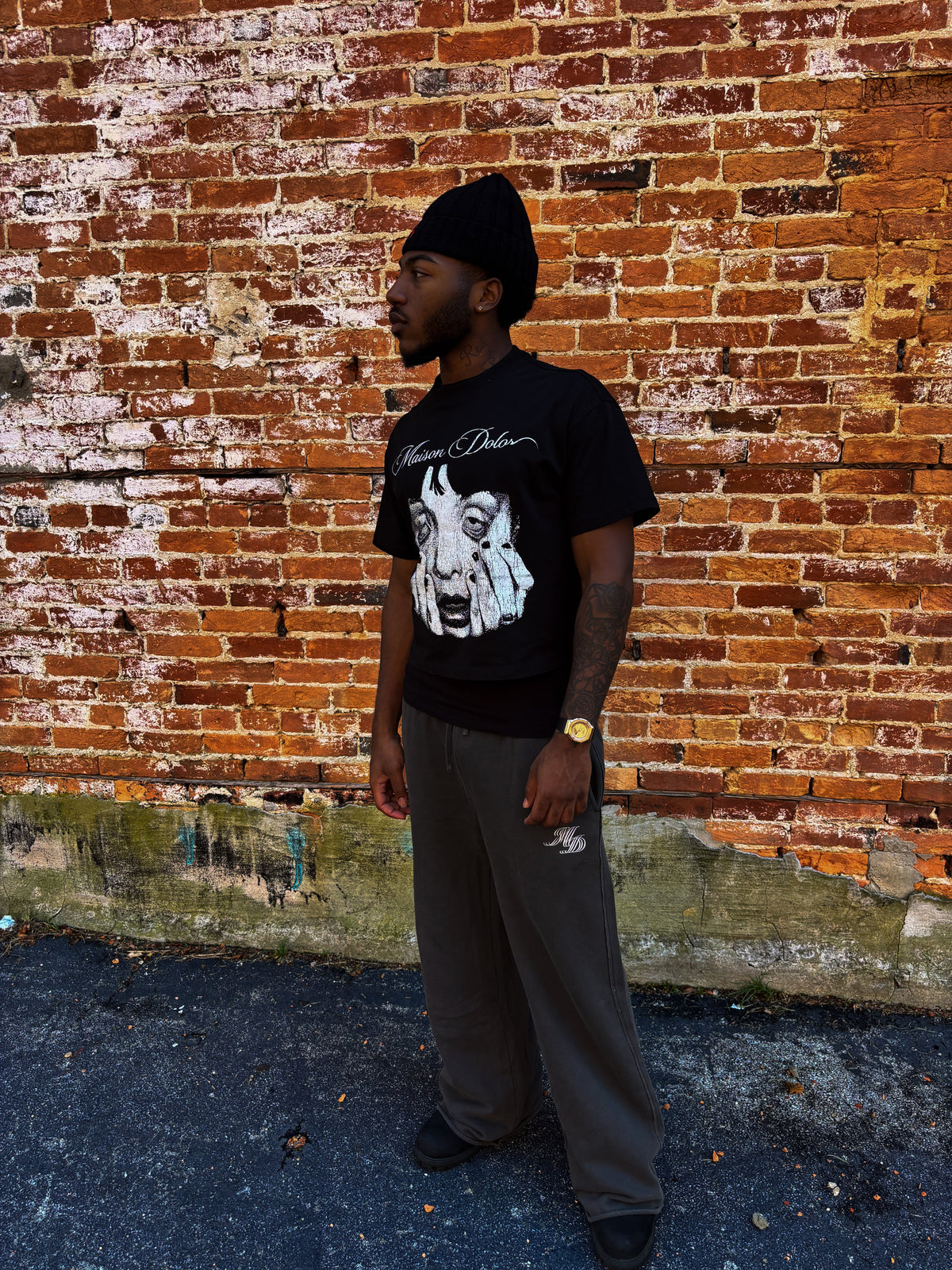 “Restless” Raw Edge Sweatpants (black)